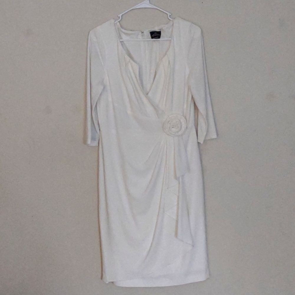 Adrianna Papell white faux wrap dress